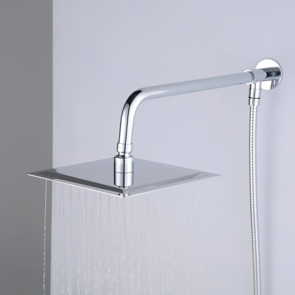 25cm Quadrat Luxus Regendusche Einbauduschköpfe Edelstahl Duschkopf aus Edelstahl Spiegeleffekt Hochglänzend