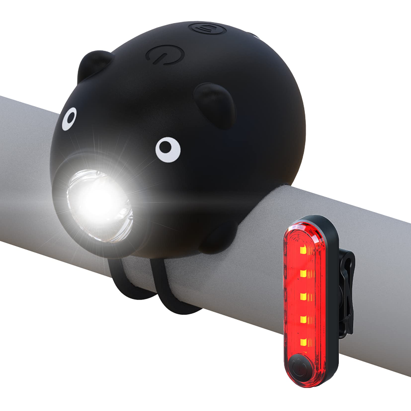 Bicycle Lights and Tail Lights with Horn Function,USB Rechargeable Bike Light，120 Decibel Speaker,3 Light Modes，5 Kinds of Sounds，Suitable for Children, Adults, Unisex Road Mountain Bikes