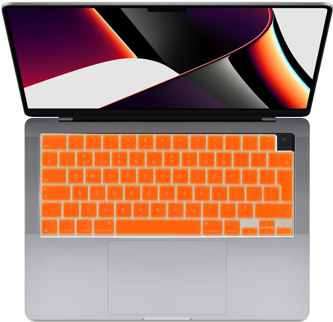 Se7enline Compatible with Macbook Keyboard Cover Skin for Mac Neo & Air 13/15 & Pro 14/16 inch (M5 M4 M3 M2 M1 A18 Pro) 2026/2025/2024/2023/2022/2021 Silicone Waterproof Dustproof EU Layout,Black — view 58