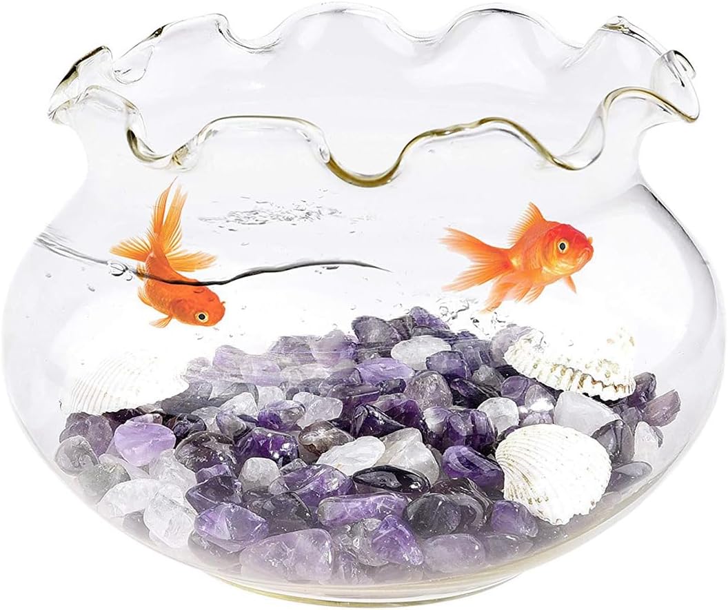 WAYBER 1 Lb/460g Natural Purple Amethyst Quartz Crystal Stones Irregular Decorative Pebble Rock Sand for Aquarium/Fish Turtle Tank/Vase Fillers/Air Plants/Succulent Plants Decor (Fill 1 Cup)