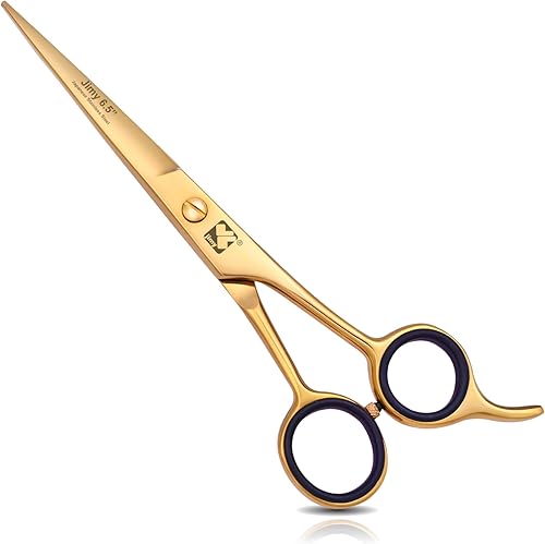 Jimy Tijeras profesionales para el cabello de acero inoxidable de 6.5 pulgadas afiladas, tijeras de la serie con borde liso para corte de cabello,