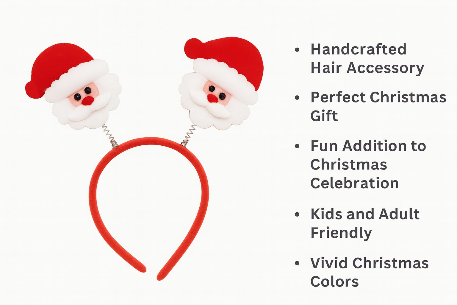 Arrakasta Crafts Santa Claus Hairband Merry Christmas Headband with Fun Bouncy Spring Santa Head Hoop | Xmas Christmas Party Props Gifts for Kids Boys Girls Adults - Christmas Decorations Items (3) 3