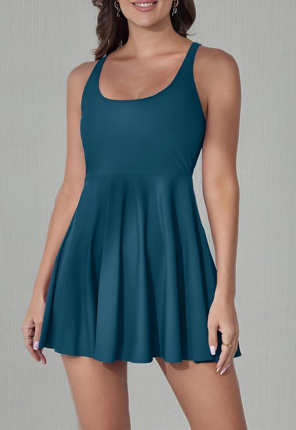 B2prity One Piece Swimdress Swimsuits for Women Tummy Control Swim Dress Cute Modest Skirt Bathing Suit - Image 6