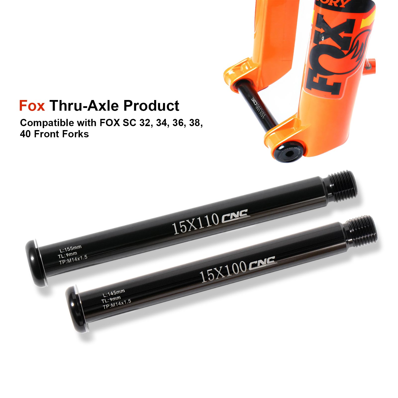 Amazon | CNC フロントハブスルーアクスル 15x100mm/110mm Fox SC32 34