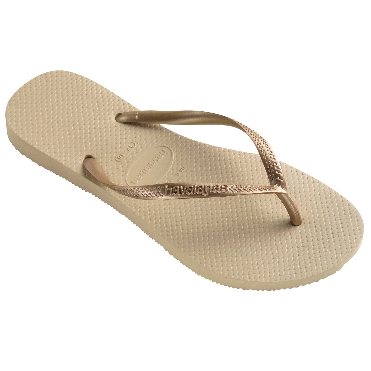 Havaianas Girls Slim (Mini Me), Sand Grey/Light Golden, UK child 10/11