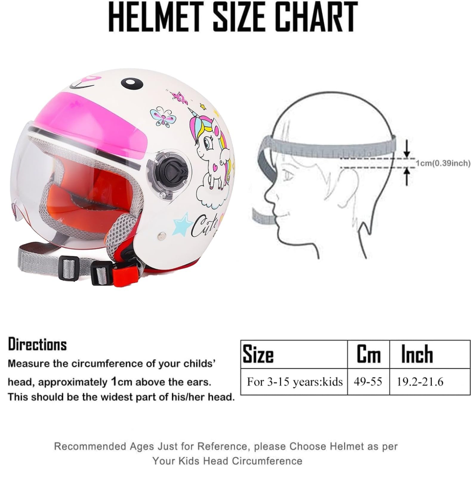 Casco Da Moto Retrò Per Bambini, Omologato ECE, Vintage, Aperto, Per Scooter Elettrico, Go-Kart, Moto Da Cross, ATV, Casco Da Bicicletta Per Bambini Dai 2 Ai 14 Anni A,49-55cm