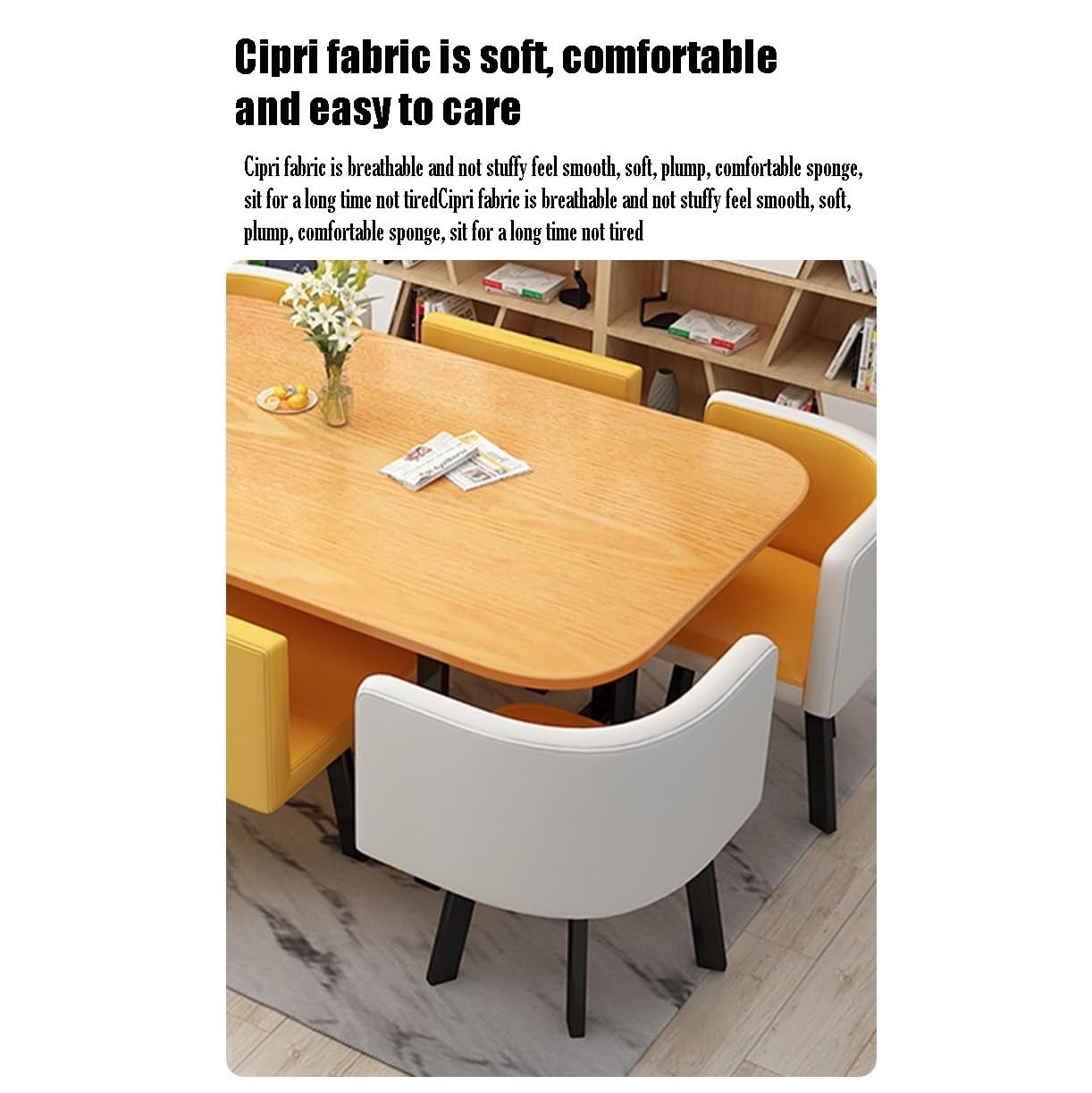 クリーム色の長方形テーブルと椅子6脚セット クラシック猫脚ダイニング