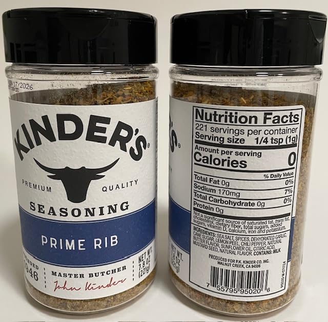 Seasoning Set, KINDERS, Grilled Chicken 9.2oz, Cowboy Butter 9.7oz, Prime Rib 7.8oz, The Blend 10.5oz, Pantry Essential Assortment, Variety 4 Pack, Spices Rubs Seasonings