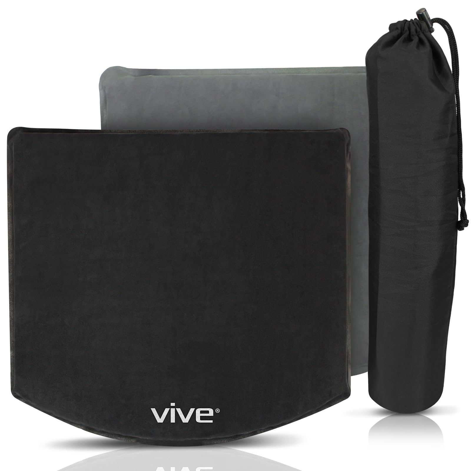 Vive Stadium Seat Cushion - Inflatable Bleacher Pad for Office Chair, Wheelchairs, Coccyx, Tailbone, Sciatica, Cars, Airplanes, Boats - Travel Easy with Self Inflate or Deflate for Transport