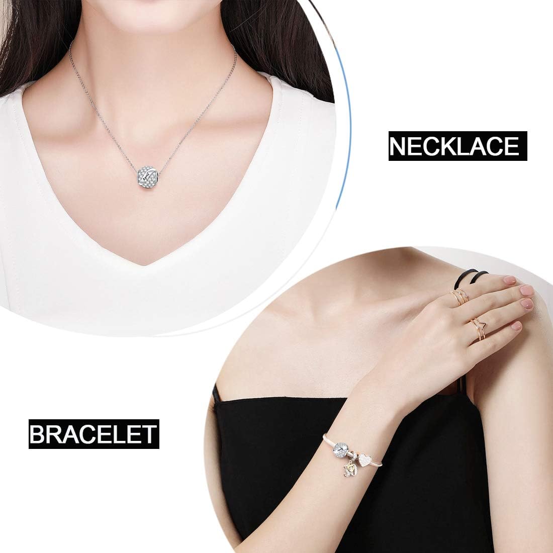 JIAYIQI Birthday Charm Fit Charm Bracelets Necklace, 925 Sterling Silver Pendants Beads for Women Jewelry - Image 3