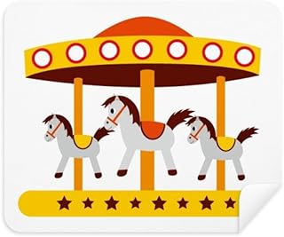 Amusement Park Color Carousel Illustration Cleaning Cloth Screen Cleaner 2pcs Suede Fabric