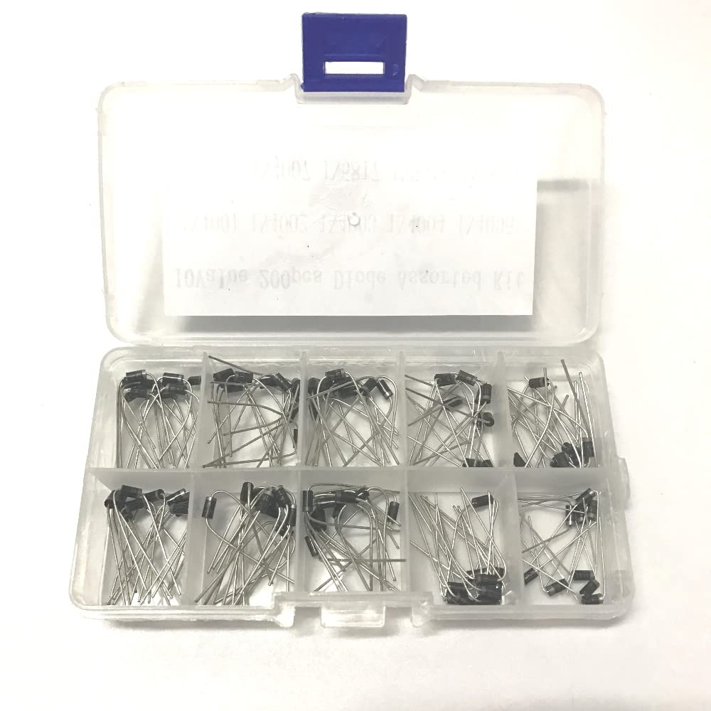 10 Values 200pcs ( 1N4001~ 1N5819 ) 1N4002 1N4003 1N4004 1N4005 1N4006 1N4007 1N5817 1N5818 Diode Assorted Kit Set