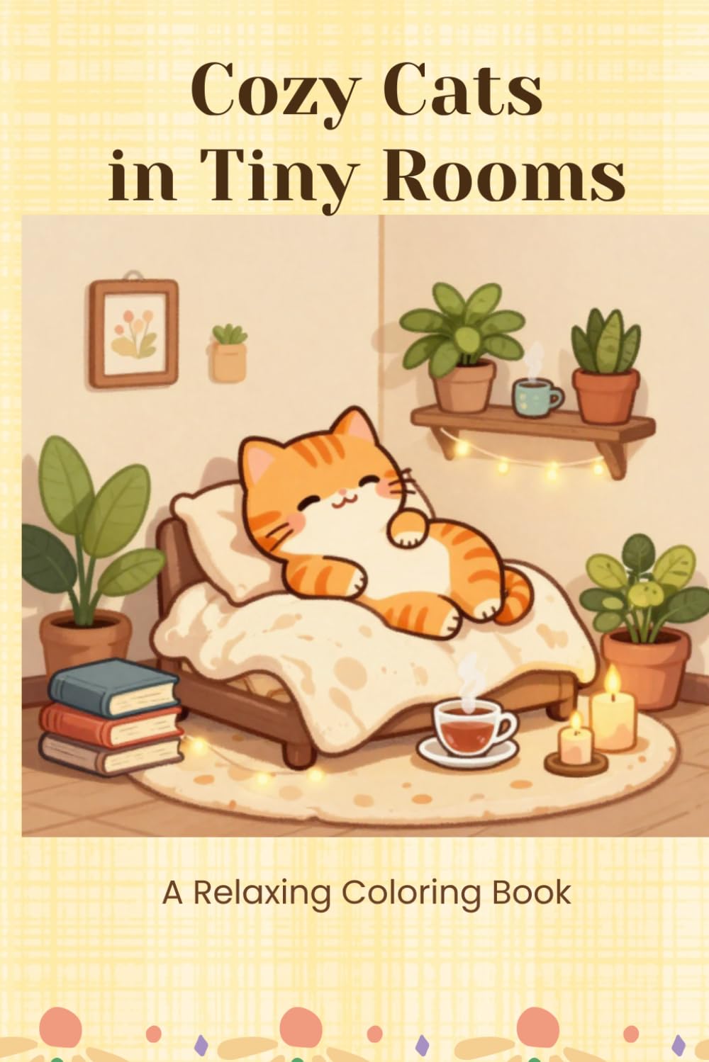 Cozy Cats in Tiny Houses: Cute and Relaxing Coloring Book for Adults