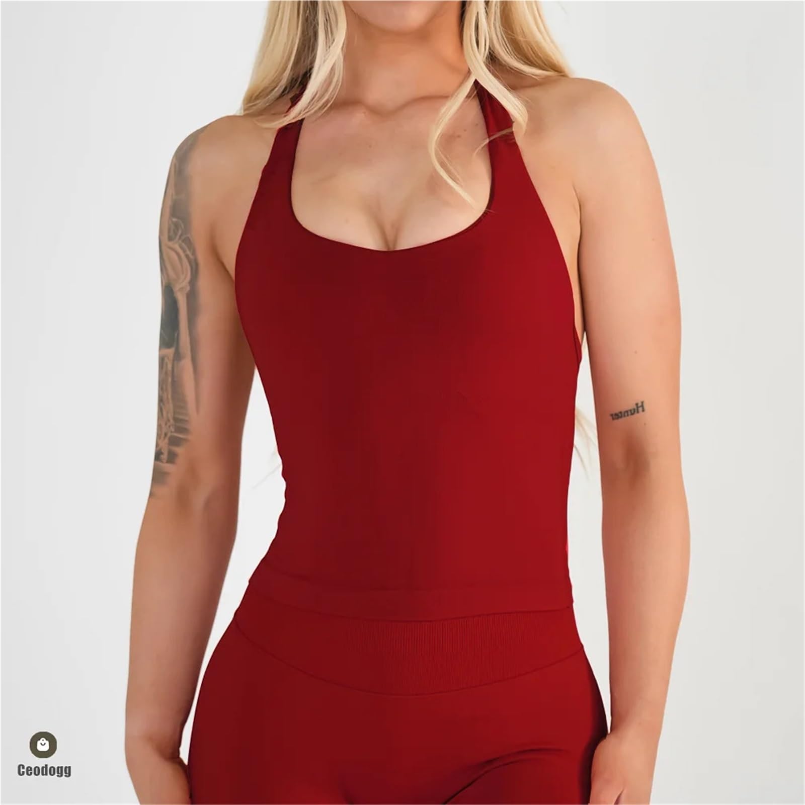 Reggiseno Sportivo Donna Top Senza Cuciture for Yoga, Schienale, con Scollo a V e Canotta Modellante