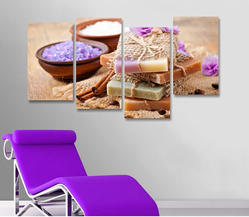Quadri L&C ITALIA Benessere Zen - Quadro Moderno con Fiori Provenzali Relax 152 x 78 Stampa su Tela da Parete per Bagno Centro Estetico Benessere Palestra Spa