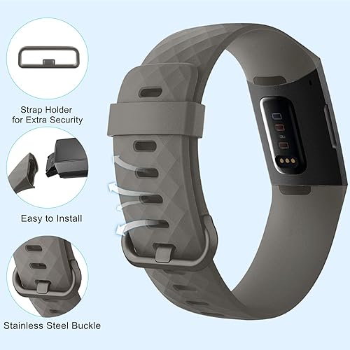 Vista 18 de Wepro Paquete de 3 bandas compatibles con Fitbit Charge 4 bandas para mujeres y hombres, bandas deportivas compatibles con Fitbit Charge 3, Verde