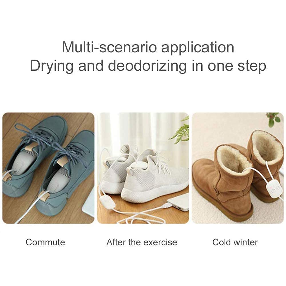 Asciuga Scarpe Scalda Scarponi Elettrico, Guanti Portatili USB Riscaldatore per Calzature, con Timer e Deodorante per prevenire odori e batteri
