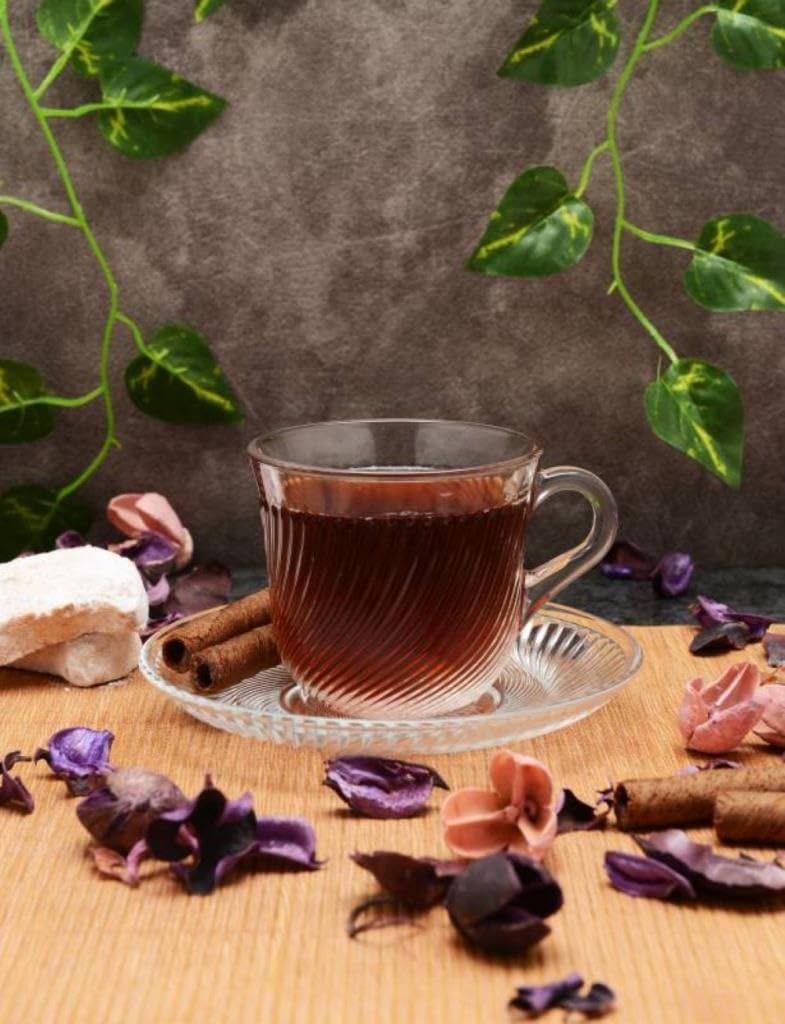 Pasabahce Glass Tea Cups and Saucers Set, 12 PCs Glass Mugs with Saucers for Coffee, Herbal Tea, Hot Beverages, 5.7 oz Capacity