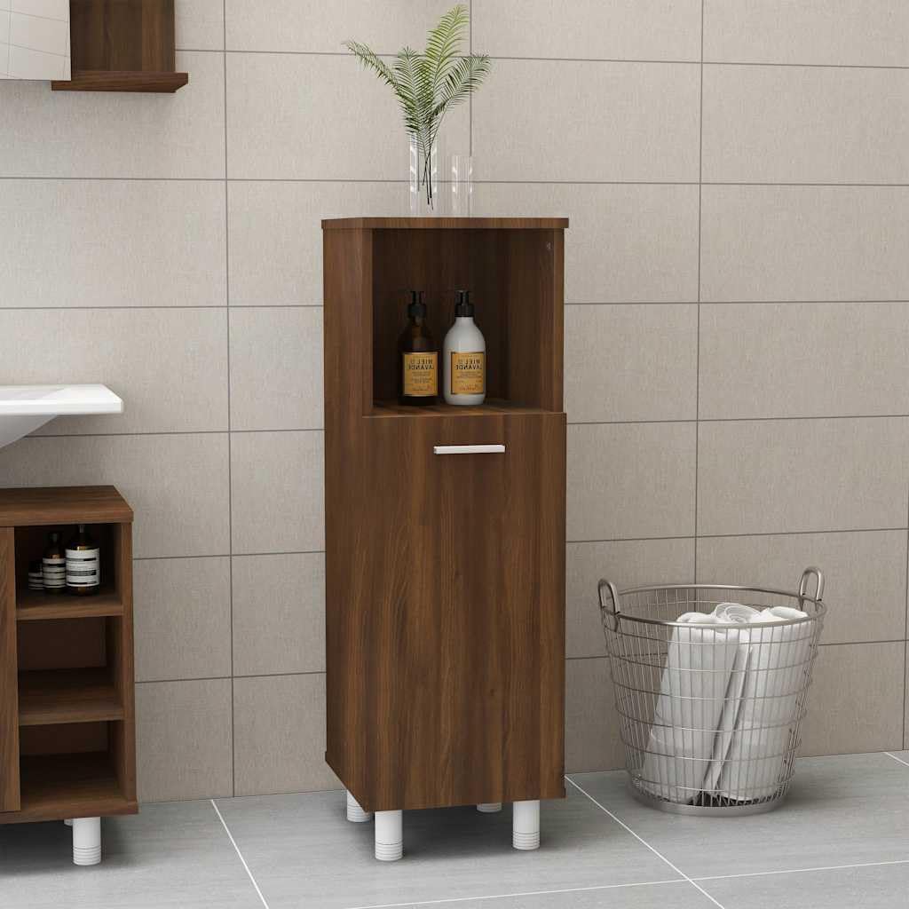 Makastle Armoire de Salle de Bain Chêne Marron 30x30x95 cm