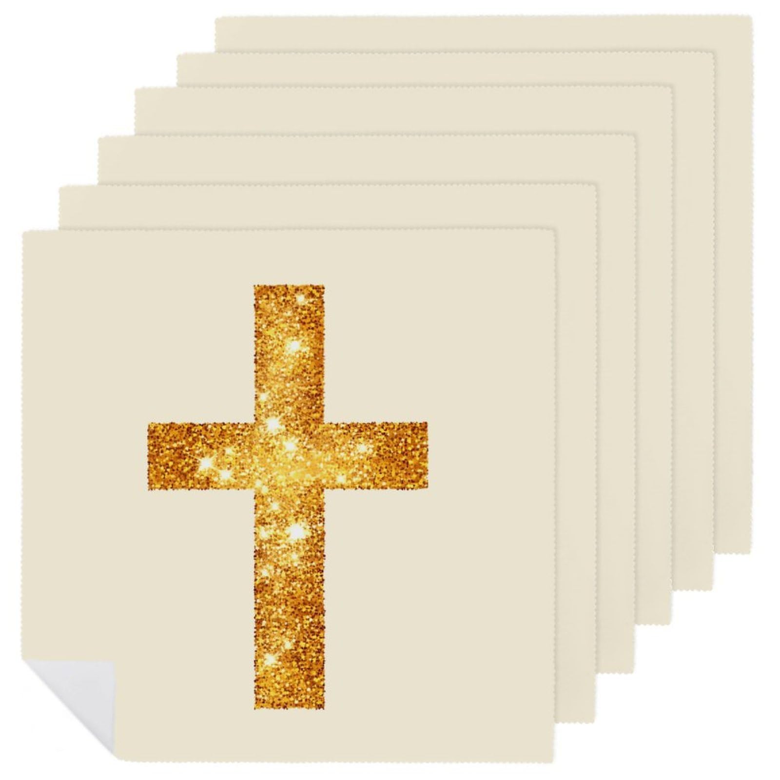 Servilletas de tela reutilizables para mesa de cocina con cruz de Pascua