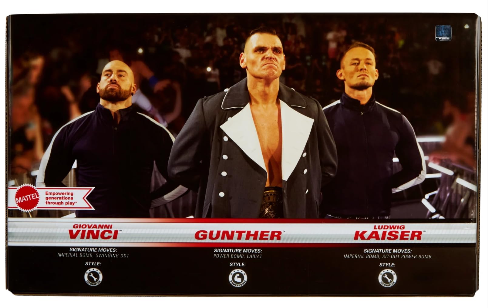 WWE Imperium Main Event Series Lot de 3 figurines de lutte Gunther, Ludwig Kaiser et Giovanni Vinci Mattel Basic