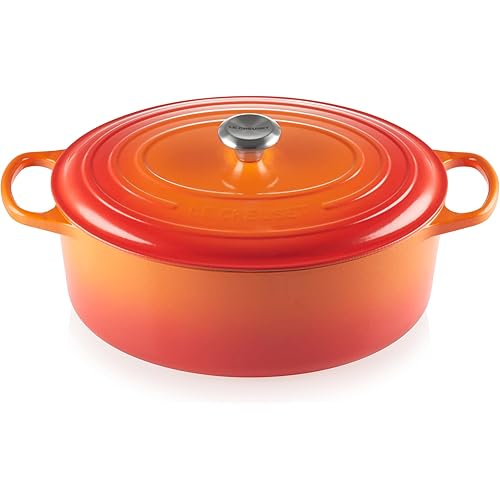 Le Creuset Enameled Cast Iron Signature Oval Dutch Oven, 9.5 qt., Flame