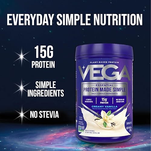 Miniatura 2 de Vega Protein Made Simple Proteína en polvo, vainilla, sin stevia, vegano, a base de plantas, saludable, sin gluten, proteína de guisante para