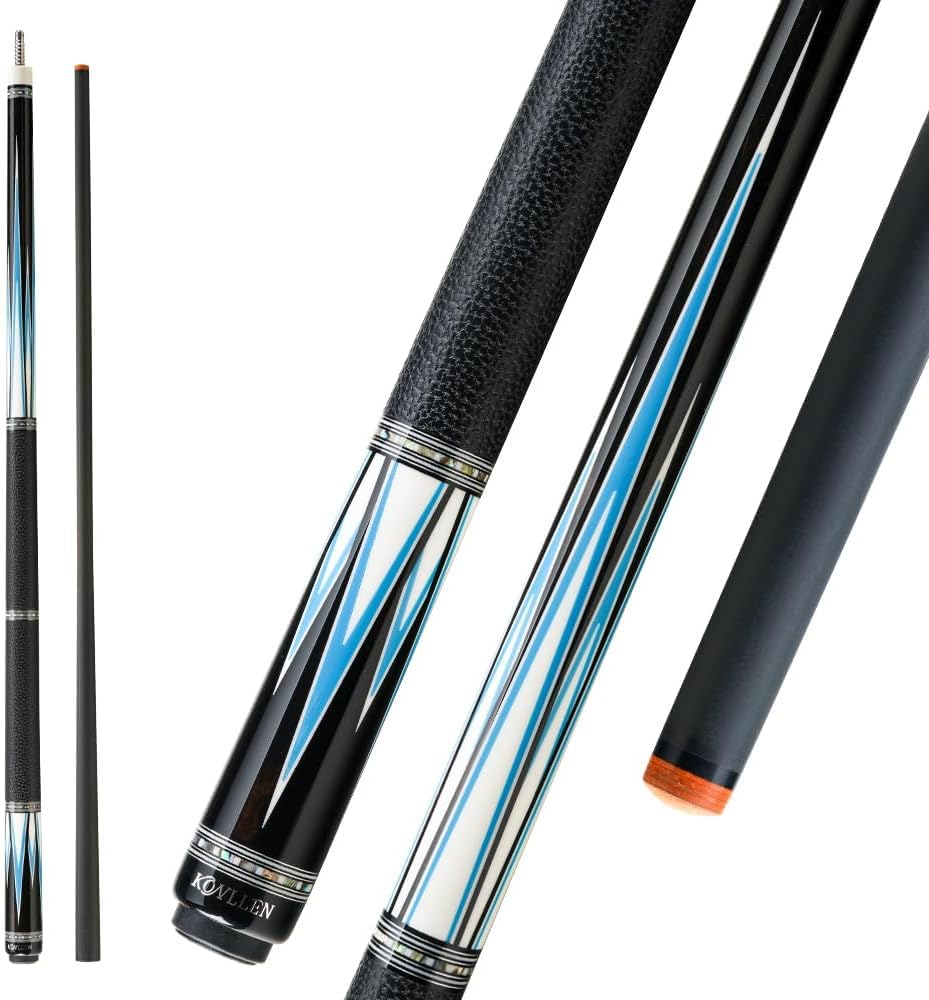 KONLLEN Carbon Fiber Pool Cue Stick Low Deflection Hand-Made Inlay Billiard Cue Ultra-Smooth Professional Feeling Billiard Pool Cue Sticks for Adults