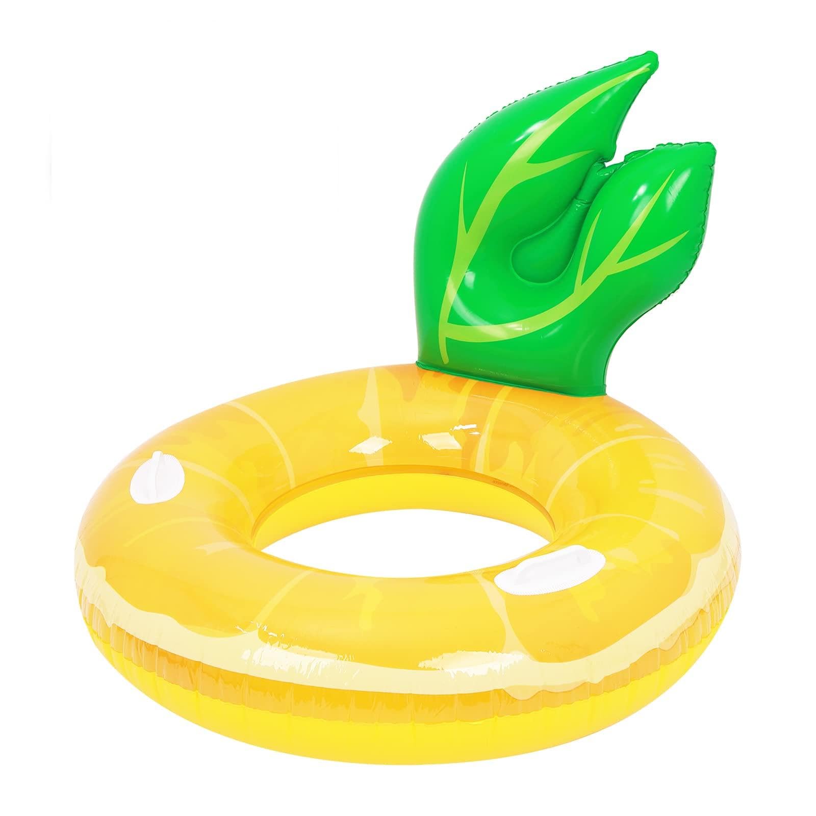 Lemon Inflatable Pool Float for Adults,97cm Inflatable Swimming Pool Float Ring,Blow Up Summer Beach Swim Raft Water Fun Giant Rubber Rings for Adults (Lemon)