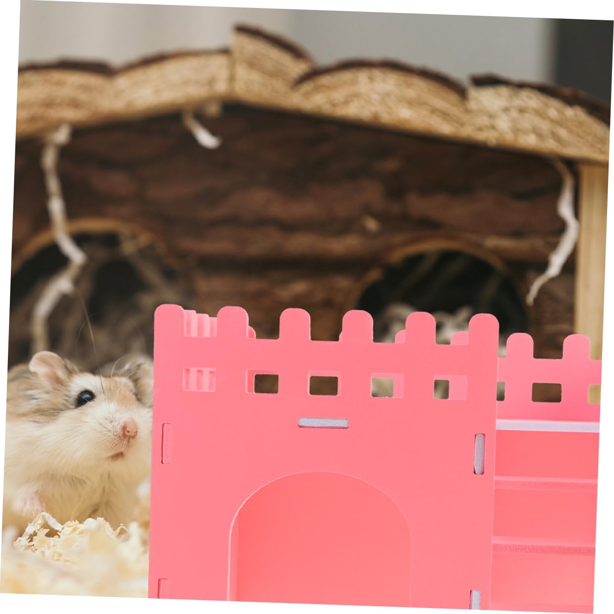 TOYANDONA Doppelstöckiges Hamsterversteck mit Leiter, PVC, 2 Stück