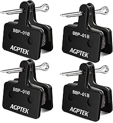 AGPTEK Pastilhas De Freio De Bicicleta, Pastilhas De Freio De Alto Desempenho, Pastilhas De Freio A Disco E Mola (Semi-Metálica) Para Freios A Disco De Mountain Bike, 4 Pares De Pastilhas De Bicicleta