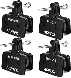 AGPTEK Bike Brake Pads, High-Performance Brake Pads, Disc Brake Pads & Spring (Semi-Metallic) for Mountain Bike Disc Brakes, 4 Pairs Bike Pads, Compatible with TRP Tektro Shimano Deore Br,Black