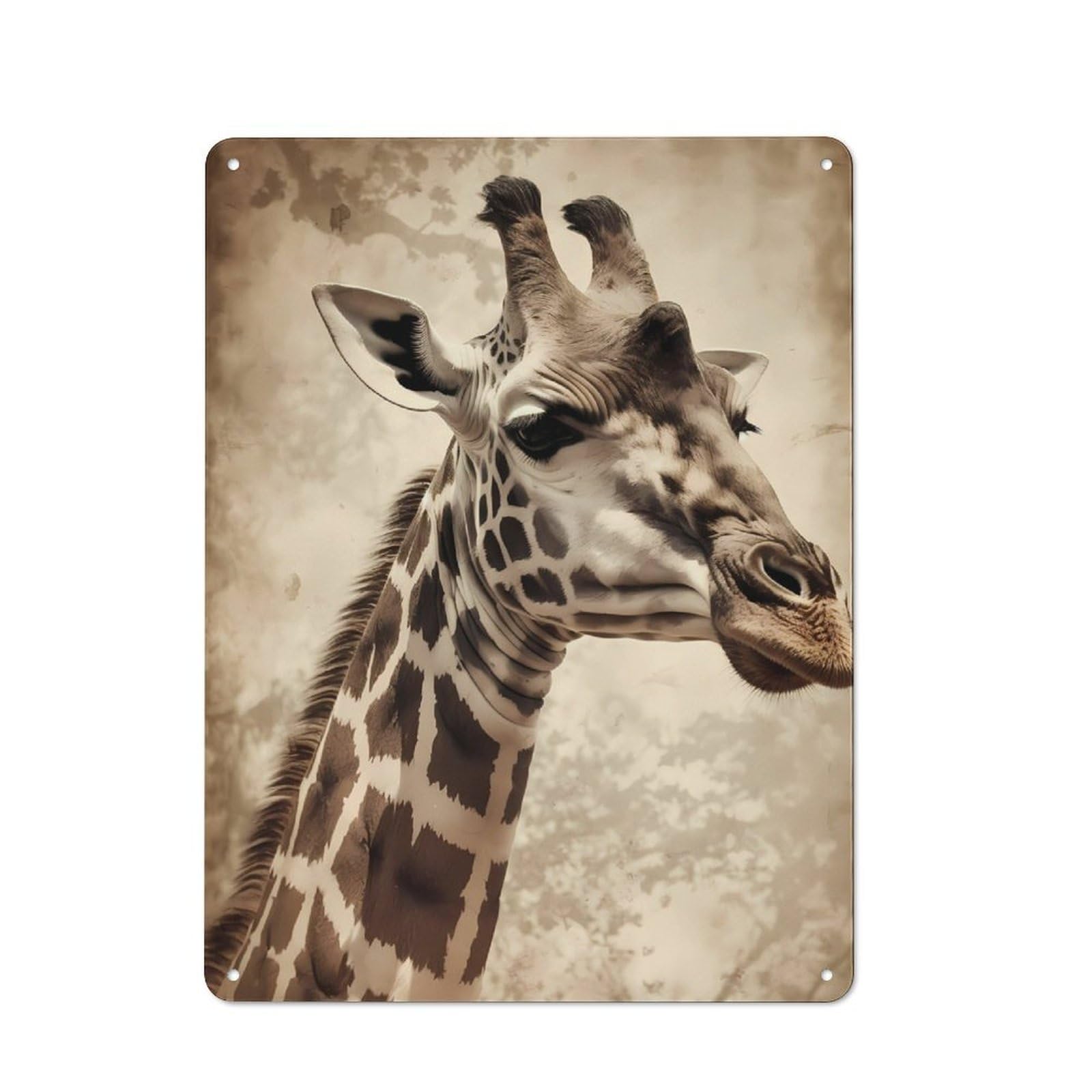 Junmoney Giraffe Vintage Retro Tin Sign 40X30cm For Living Room Wall, For Home Interiors, Feature Walls And Decorative Displays