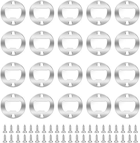 Juego de 20 abridores de botellas de acero inoxidable, kit de abridor de botellas de cerveza de metal, piezas de hardware de vino de cerveza con 42