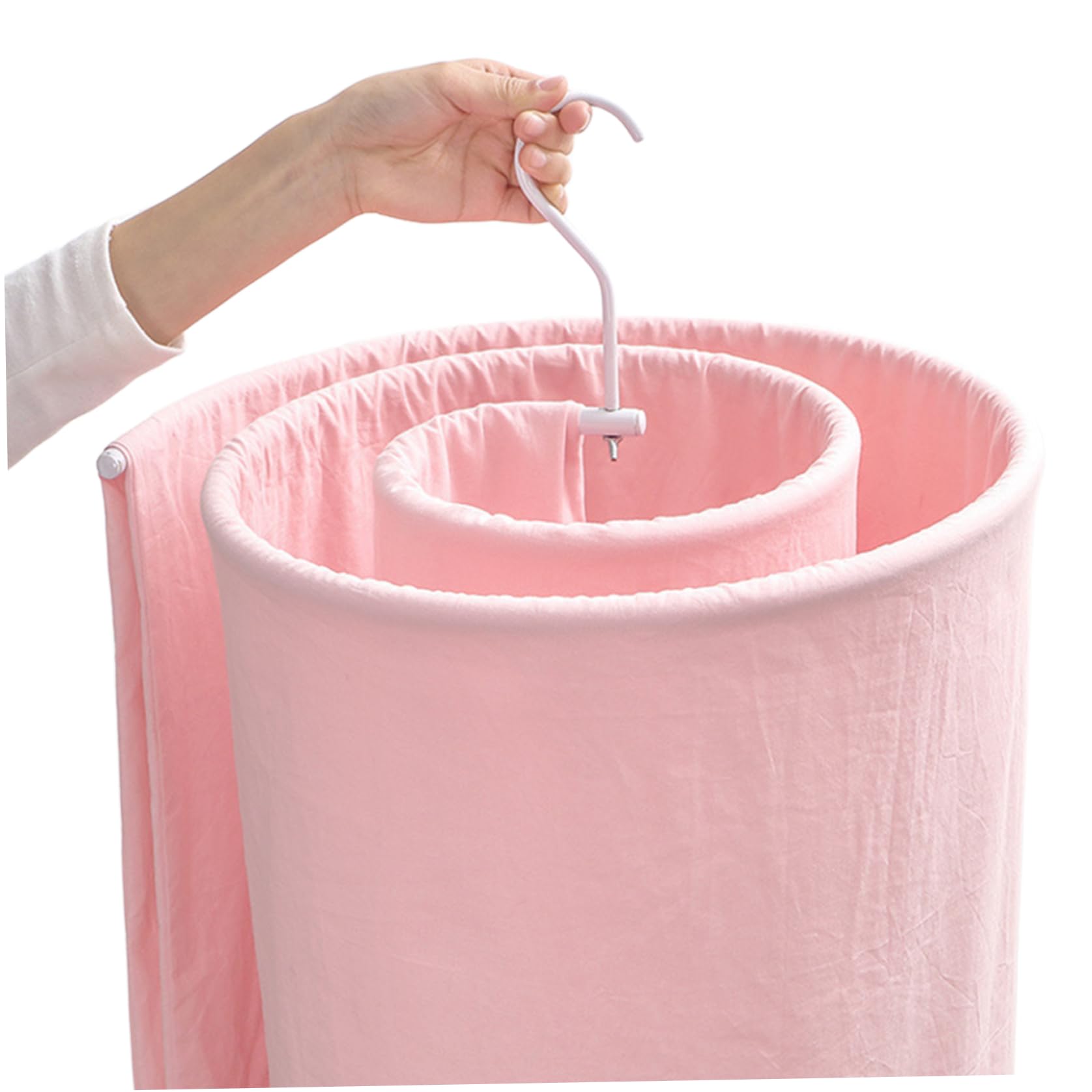 Hotainoys Blanket Hanger, Spiral Shaped Clothes Drying Rack, 5kg Load Metal Blanket Hangers, Detachable Space Saving Drying Rack for Bed Sheet Coverlet Bath Towel Clothes