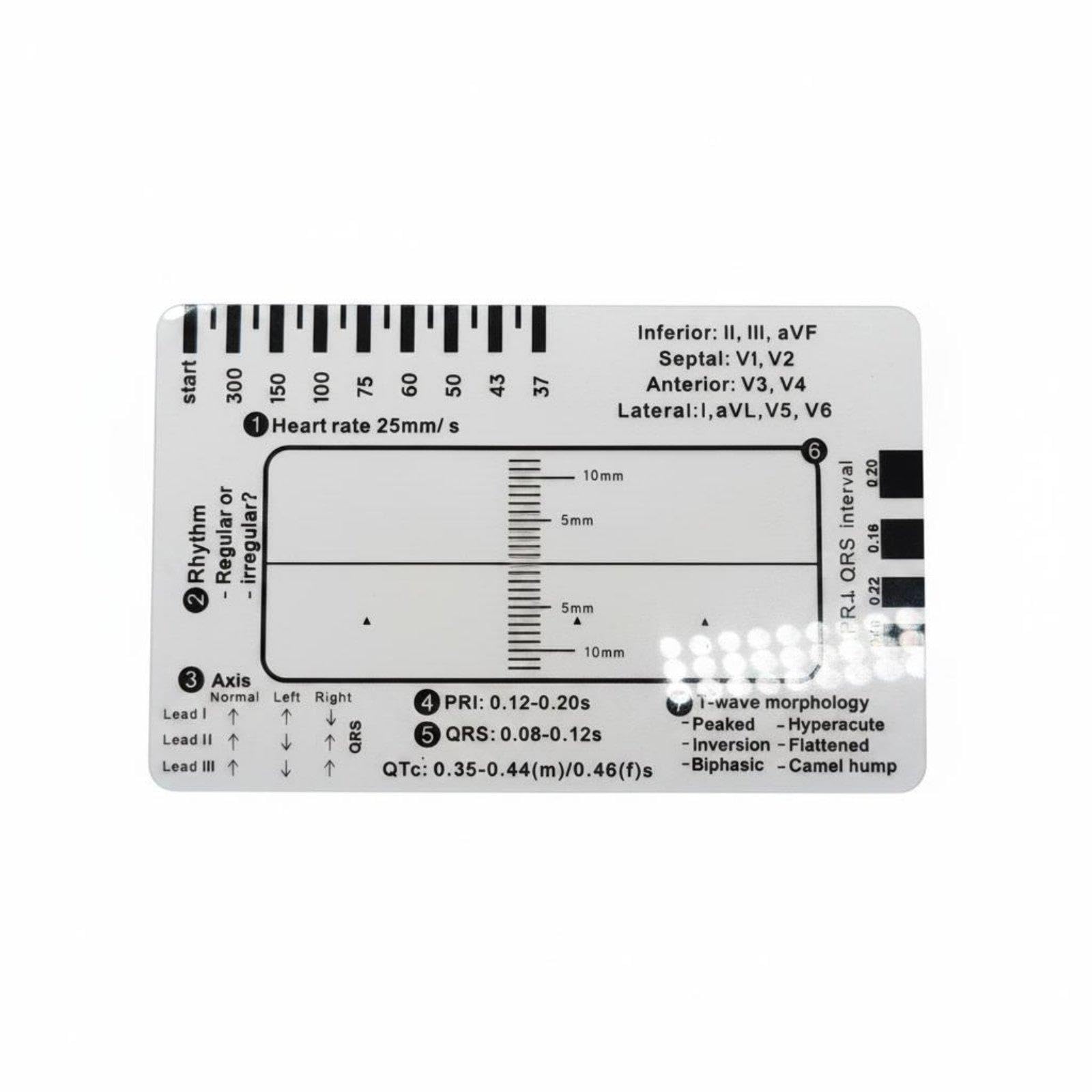 ECG Reading Ruler Portable ECG Measurement Card Clear Scale Heart Rhythm Ruler for Medical Students, Doctors 1 Card Ruler|Business & Industrial|Healthcare, Lab & Life Science-picture-17