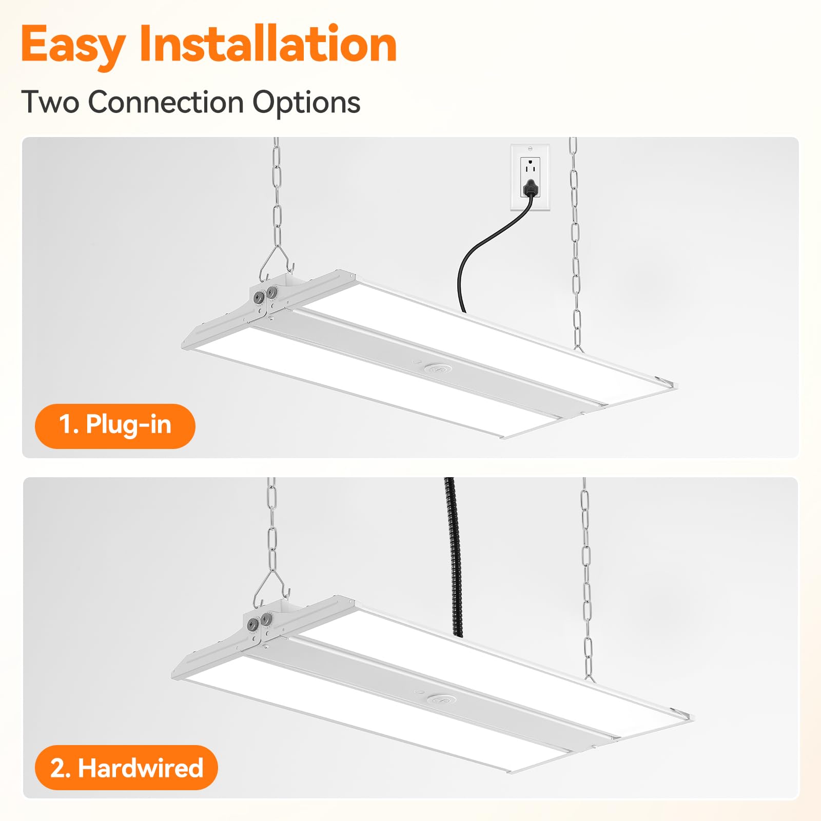 24-Pack 3FT 300W Linear High Bay Shop Lights 45000lm 6000K 5000K 4000K Switchable 0-10V dimmable 100-277V Adjustable Tilt — view 8