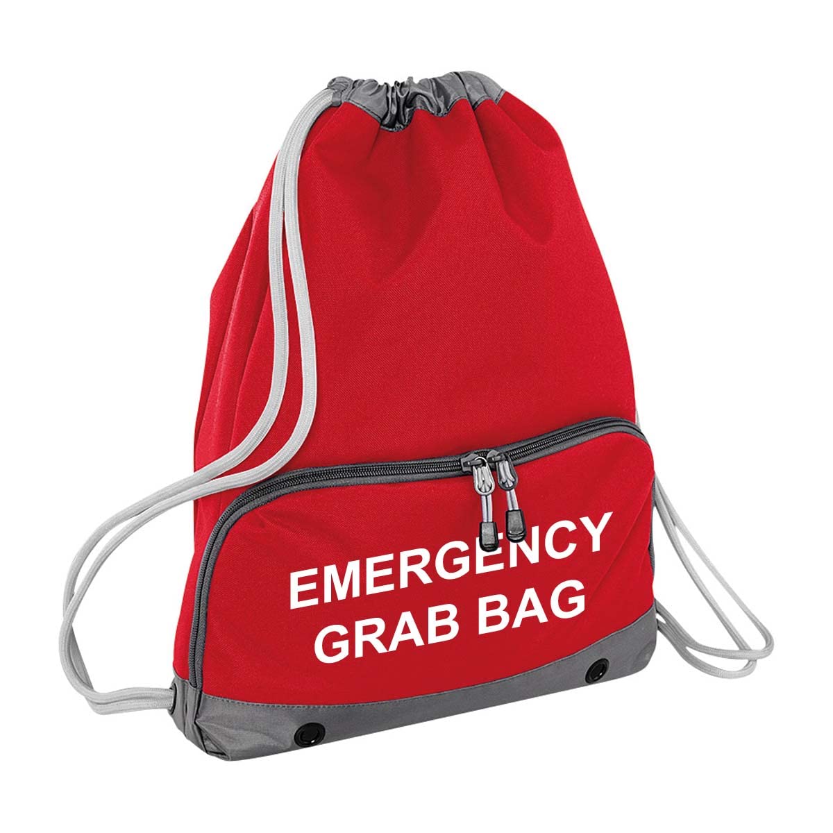 Workwear World Supersize School Evacuation Emergency Grab Bag - Printed Red Emergency Documents Drawstring Sack Bag