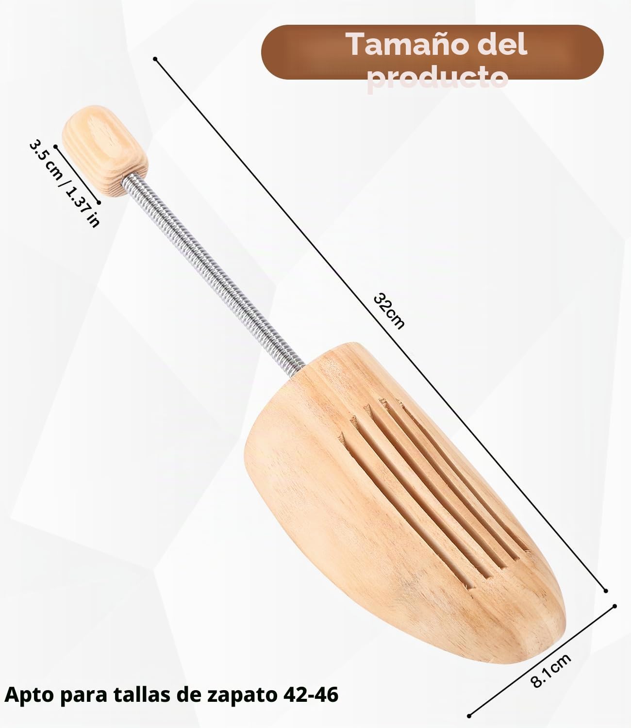 Hormas Para Zapatos de Madera, Ensanchador de Botas con Resorte Helicoidal, 1 Par