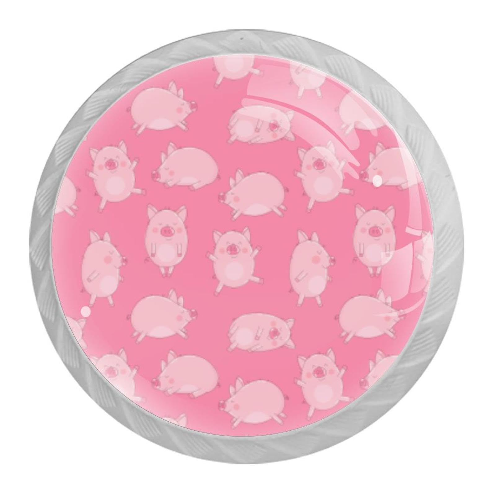 Tqmspg Multi11 4 Pieces Drawer Pulls Pigs Pattern Door Knobs Dresser Handles For Kitchen Wardrobe Cupboard Hardware Furniture