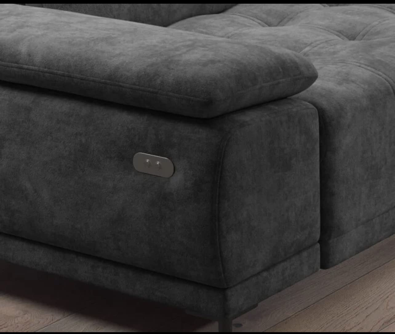 Ecksofa Focus L mit elektrisch verschiebbarem Sitz - schön und bequem, die Möglichkeit, die Position der Kopfstützen zu ändern (Salvador 11 Linke Seite)