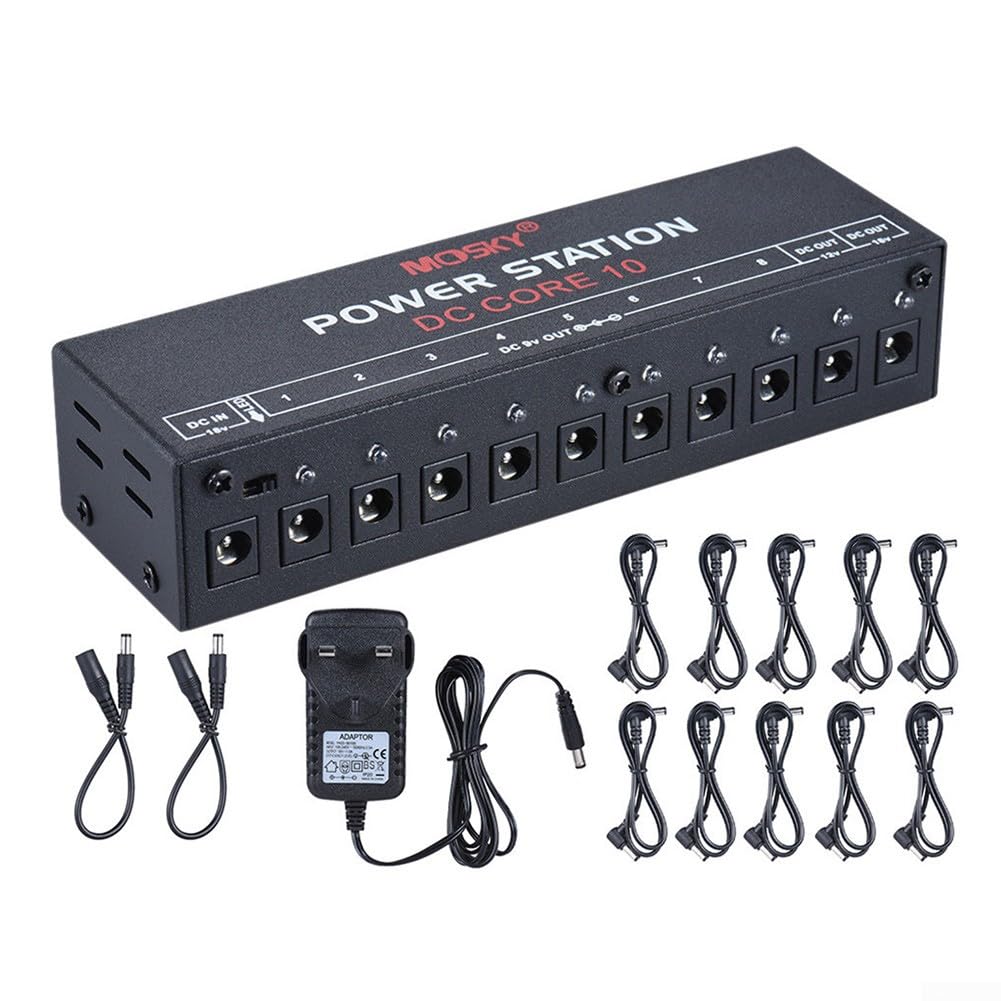 Fuente de alimentación para pedal de efecto guitarra, 10 salidas de CC aisladas, 9 V, 12 V, 18 V-UK