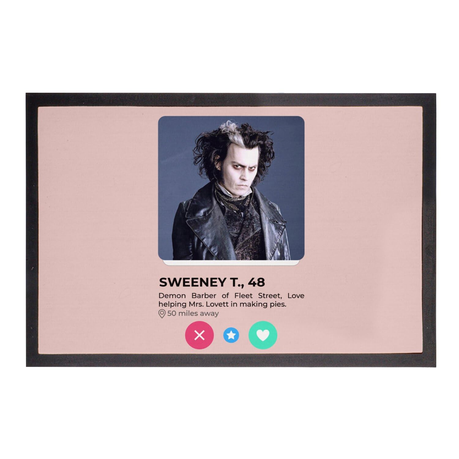 Paillasson rose Sweeney Todd : affichez votre passion pour la pop culture dès l'entrée