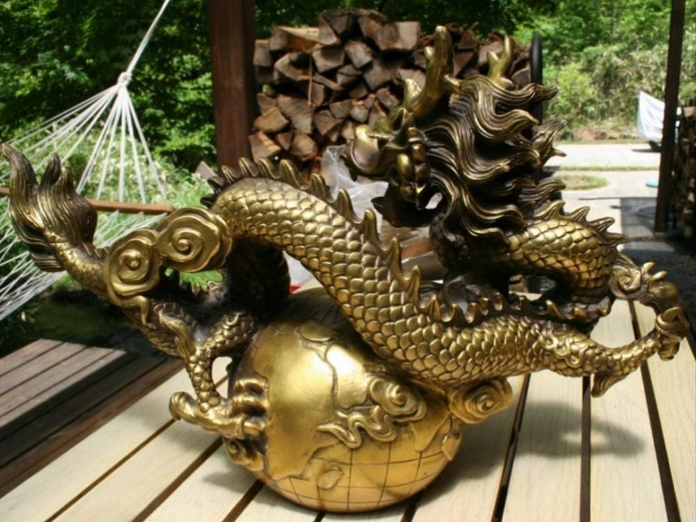 龍 特大 置物 風水 アイテム 竜 龍神 パワースポット 真鍮 開運