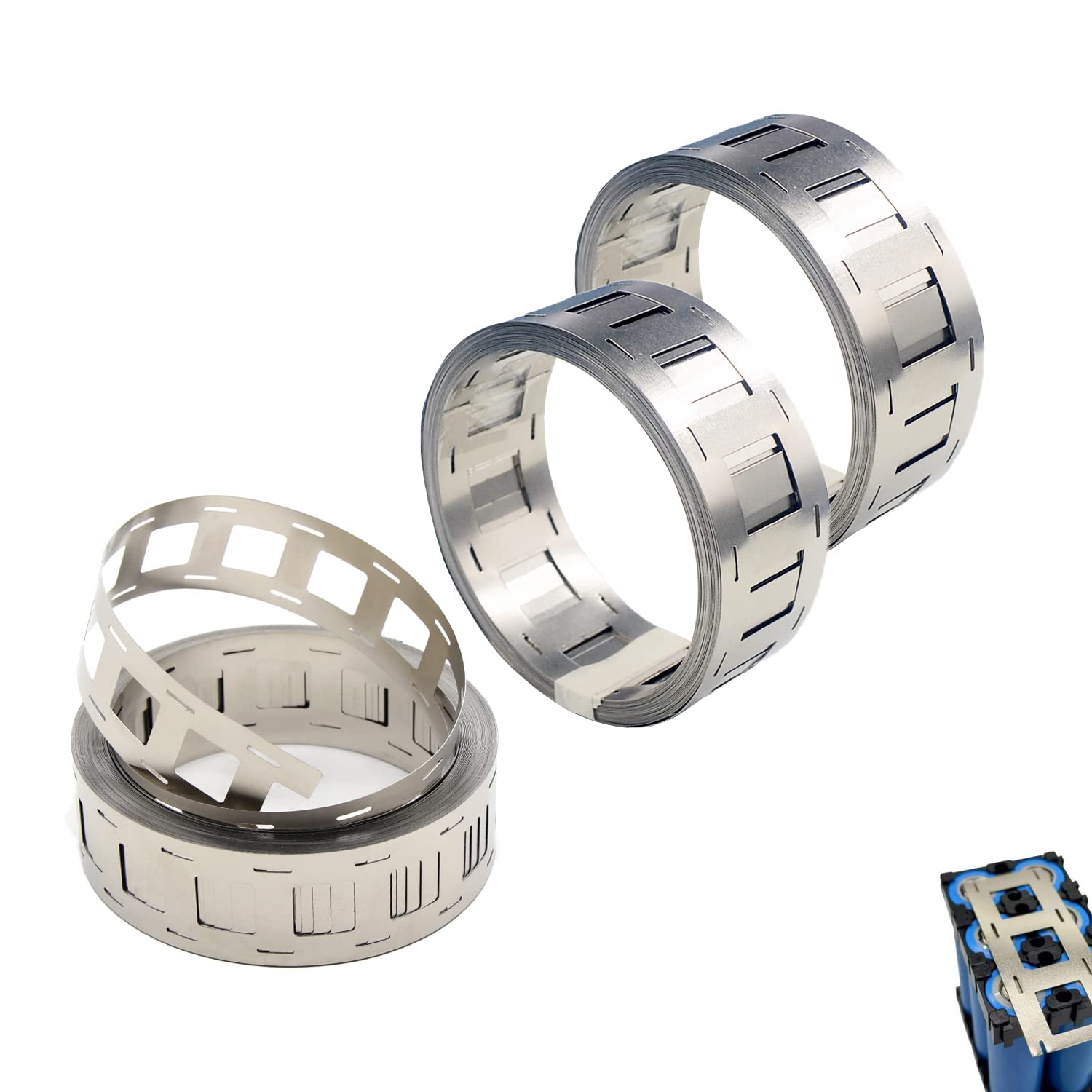 SKYPRO 3 Meters Nickel Plated Belt, 2 Parallel Pure Nickel Strip for 18650 Lithium Battery, Li-Po Battery, NiMh and NiCd Battery Pack and Spot Welding (0.15x18.5mm)