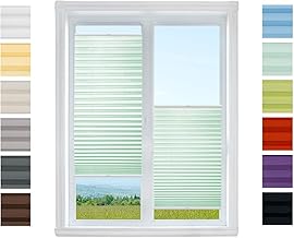 Pleated Roller Blind Made to Measure with Klemmfix – Top Quality Pearl Fabric Collection/Easyfix Clamp Support without Drilling, Tension/Roller Blind/Folding Roller Blind Privacy and Sun Protection for Windows