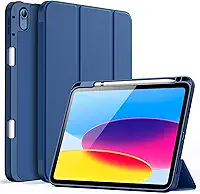 JETech Capa para iPad (A16) 11ª/10ª Geração (2025/2022) com Porta Pencil, Case Fina para Tablet com Parte Traseira de TPU Macio, Ativação/Repouso Automático (Marinha)
