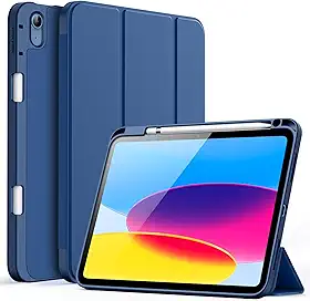 JETech Capa para iPad (A16) 11ª/10ª Geração (2025/2022) com Porta Pencil, Case Fina para Tablet com Parte Traseira de TPU Macio, Ativação/Repouso Automático (Marinha)