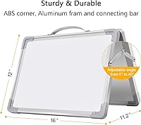 Vista 7 de Small Dry Erase White Board 16"X12" Double-Sided Magnetic Portable White Board Desktop Foldable Tabletop Whiteboard Easel for Home, Office, Classroom