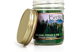 8-Oz Balsam, Cedar and Fir Scented Rustic Home Decor Novelty Candle